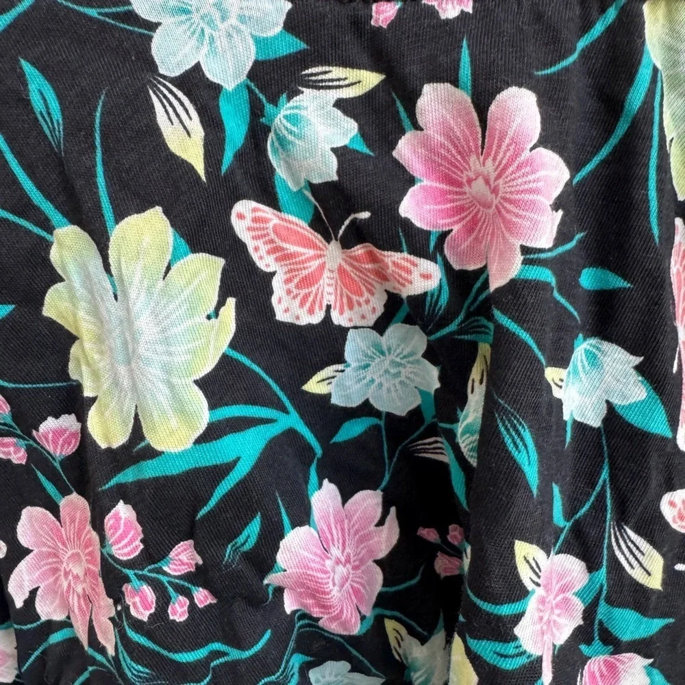 NWOT The Children's Place 2T Girls Black Multicolor Floral Skort Skirt